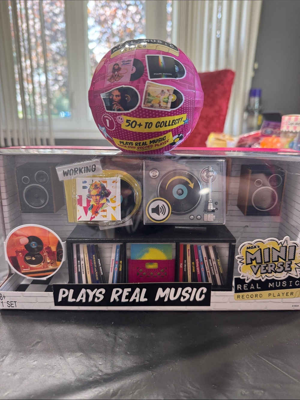 Mini Verse Real Music Record Player Toy - Pink